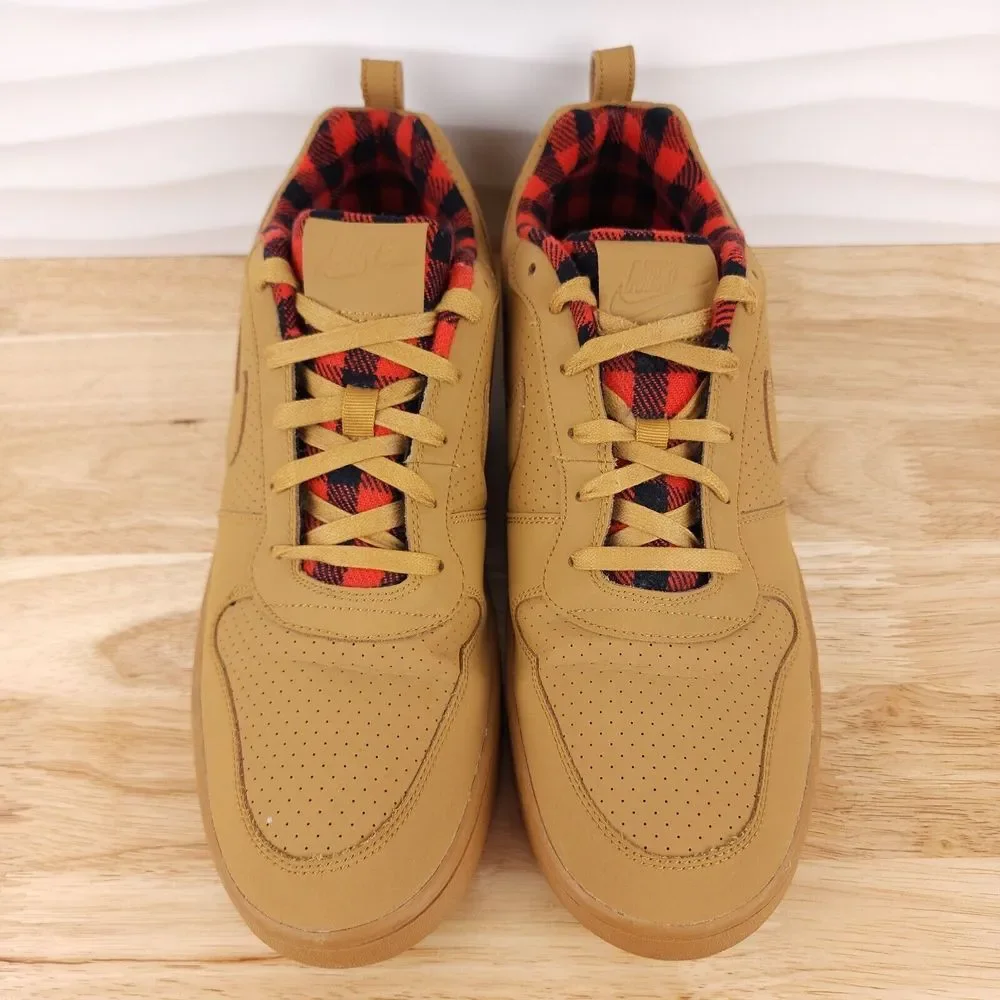 Nike Court Borough Sneakers Mens Size 12 Wheat Low Premium Red Black Plaid Shoes